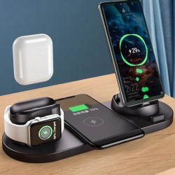 Caricabatterie wireless - supporto di ricarica rapida - per iPhone - Apple Watch - AirPods