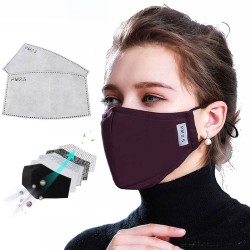 Mascherina protettiva viso/bocca - con 2 filtri a carboni attivi PM25 - riutilizzabile