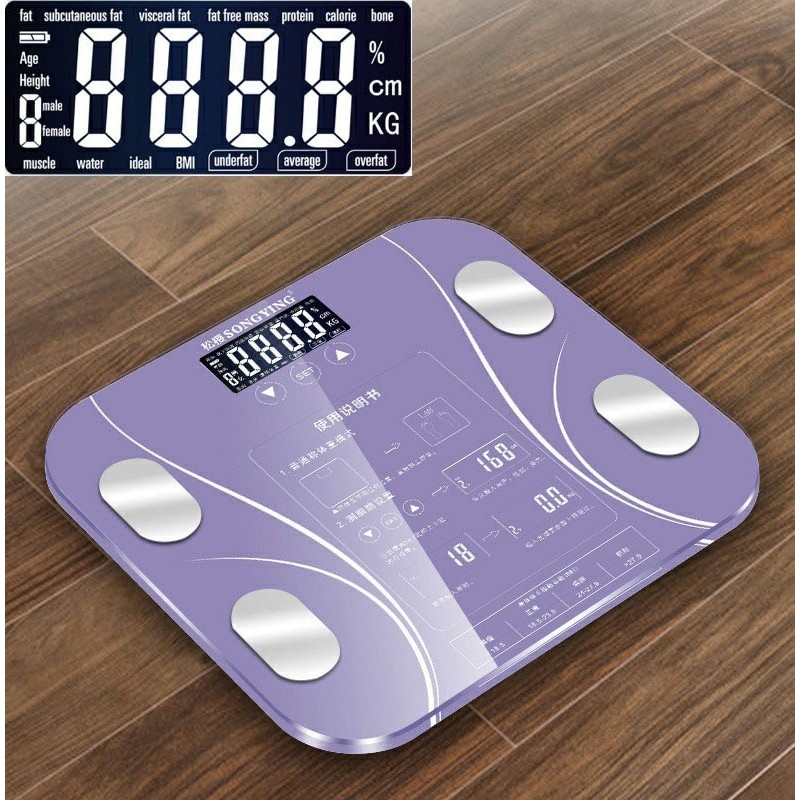 Bilancia elettronica intelligente - 13 body index - body fat - BMI - display LCD