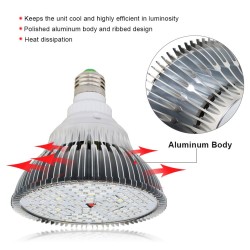 Lampadina LED - luce per coltivazione piante - spettro completo - idroponica - E27 - 10W - 30W - 50W - 80W