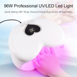 Asciuga unghie a forma di cuore - LED - UV - 96W