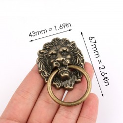 Testa di leone in lega - maniglia per mobili antichi - 67 * 43 mm - 1 pezzo