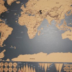 Mappa da grattare nera - mappa del mondo - adesivo da parete