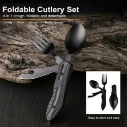 Posate pieghevoli multifunzione 4 in 1 - forchetta - cucchiaio - coltello - apribottiglie