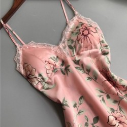 Sexy camicia da notte floreale - mini abito
