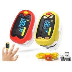 YK K1 - saturimetro da dito pediatrico - misuratore di pulsazioni / ossigeno nel sangue / saturazione - per bambini