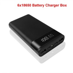 Power bank - ricarica rapida - scatola batteria 6 * 18650 - 20000 mAh USB tipo C - 5 V