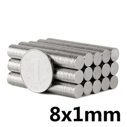 N35 - magnete al neodimio - forte disco rotondo - 8 mm * 1 mm