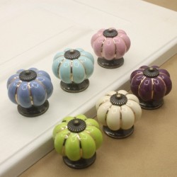 Maniglia per mobili in ceramica - pomelli a forma di zucca