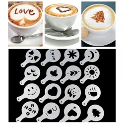 Stencil per caffè - cappuccino - latte - sagome - 16 pezzi