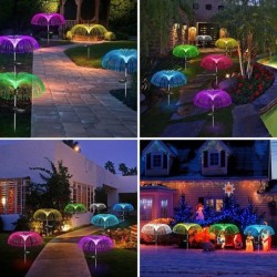 Luce solare da giardino - impermeabile - medusa colorata in fibra ottica