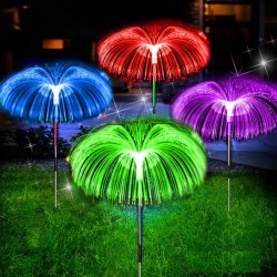 Luce solare da giardino - impermeabile - medusa colorata in fibra ottica
