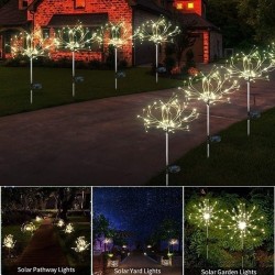 Fuochi d'artificio a LED - lampada solare da giardino - impermeabile