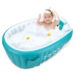 Vasca da bagno gonfiabile per bambini - piscina - portatile - pieghevole - antiscivolo - orso dei cartoni animati