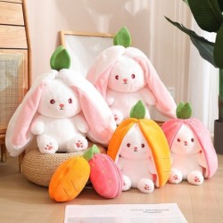 Peluche coniglio bianco - cuscino con cerniera - giocattolo
