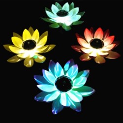 Fiore ad energia solare - forma di loto - LED - decorazione galleggiante fontana / stagno