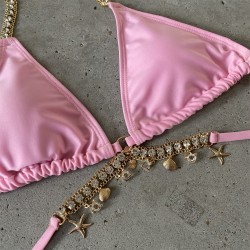 Set bikini sexy - con decorazioni in cristallo/metallo