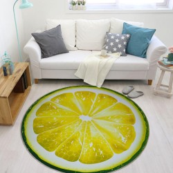 Tappeto rotondo decorativo - motivo frutta - limone