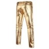Pantaloni metallici lucidi alla moda