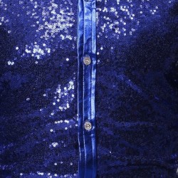 Camicia a maniche lunghe metallizzata lucida - con decorazioni in paillettes
