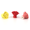 Maniglie per mobili in ceramica - pomoli a forma di rose - 10 pezzi