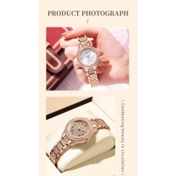 SUNKTA - elegante orologio al quarzo con cristalli - oro rosa