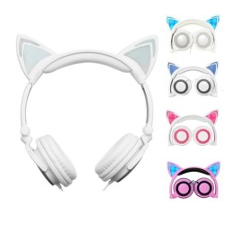 Cuffie per bambini - LED - orecchie di gatto luminose - jack da 3,5 mm