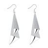 Long geometric frosted silver earringsEarrings