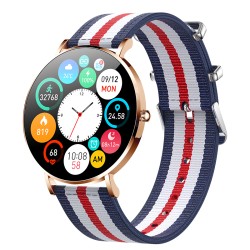 Smart Watch elegante - ultra sottile - 1,36" - AMOLED - display HD - impermeabile - acciaio inossidabile - cinturino in nylon
