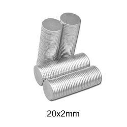 N35 - magnete al neodimio - forte disco rotondo - 20mm * 2mm - 10 pezzi