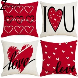 Fodera per cuscino rossa / bianca - Motivi di San Valentino - 45 cm * 45 cm
