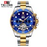 TEVISE - elegant automatic watch - stainless steel - waterproof - gold / blueWatches