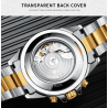 TEVISE - elegante orologio automatico - acciaio inossidabile - impermeabile - oro/nero
