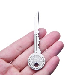 Coltello chiudibile a forma di chiave - con portachiavi - in acciaio inox