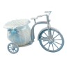 Bicicletta bianca in plastica - cesto portafiori decorativo - contenitore