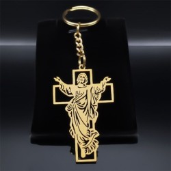 Gesù / croce - portachiavi in metallo