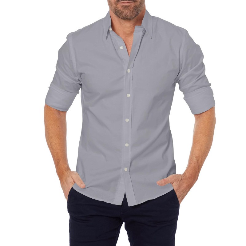 Camicia elegante a maniche lunghe - con cerniera/bottoni - vestibilità slim