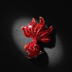 Pesce rosso in cristallo rosso - spilla elegante