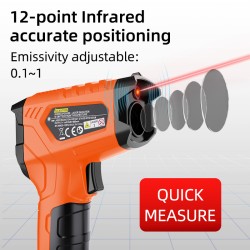 Termometro digitale a infrarossi - pistola laser - LCD - IR - senza contatto