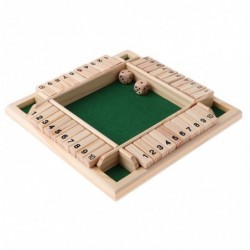 Shut the box - dice board game - 4-sided - 10 number - wooden toy - 4 playersWooden
