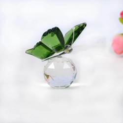 Farfalla/sfera di cristallo colorato - statuetta