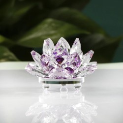 Fiore di loto di cristallo colorato - statuetta