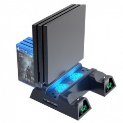 Doppio dock di ricarica - supporto di raffreddamento - LED - per controller PS4 / PS4 Slim / PS4 Pro
