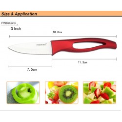 Ceramic kitchen knives set - with holder - red handlesCeramic