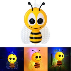 Luce notturna a LED - presa a muro - con sensore - ape cartone animato