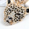 Testa di leopardo in cristallo - portachiavi