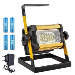 100W Waterproof Flood Light Outdoor Reflector LED External Projector RGB Spotlight Searchlight Rechargeable by 6*18650 Battery