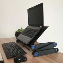 Supporto multifunzione per tablet/laptop - da tavolo - con mouse pad - regolabile - pieghevole