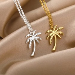 Palm tree necklace - gold - silver 45 cmNecklaces