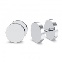 Simple Silver Round Earrings Unisex